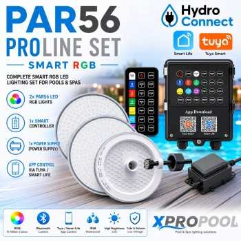 XPRO POOL PAR56 PROLINE SET SMART RGB 25W | 2 Pool Lights + Smart Controller + Power Supply