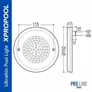 PRO LINE Ultra Thin LED Pool Light 17 mm | Stainless Steel IP68 Pool Light