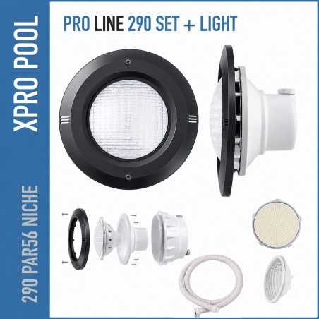 Zwembadlamp LED (Wit) + Inbouwset – Zwart – PAR56 – Compleet Set