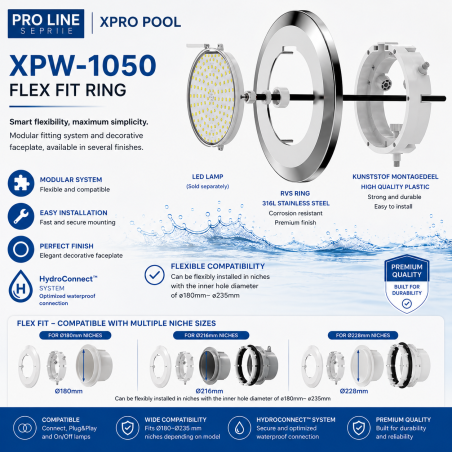 XPW-1050 FLEX FIT Projecteur LED Piscine Complet | XPRO POOL