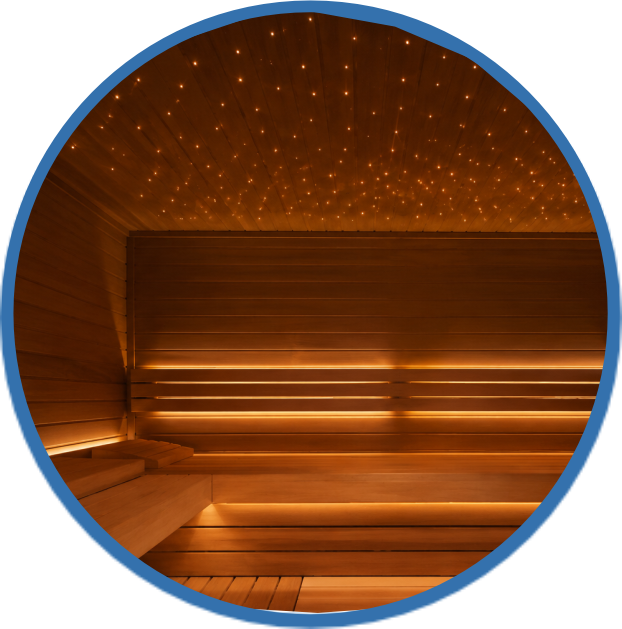 Iluminación para sauna (fibra óptica)