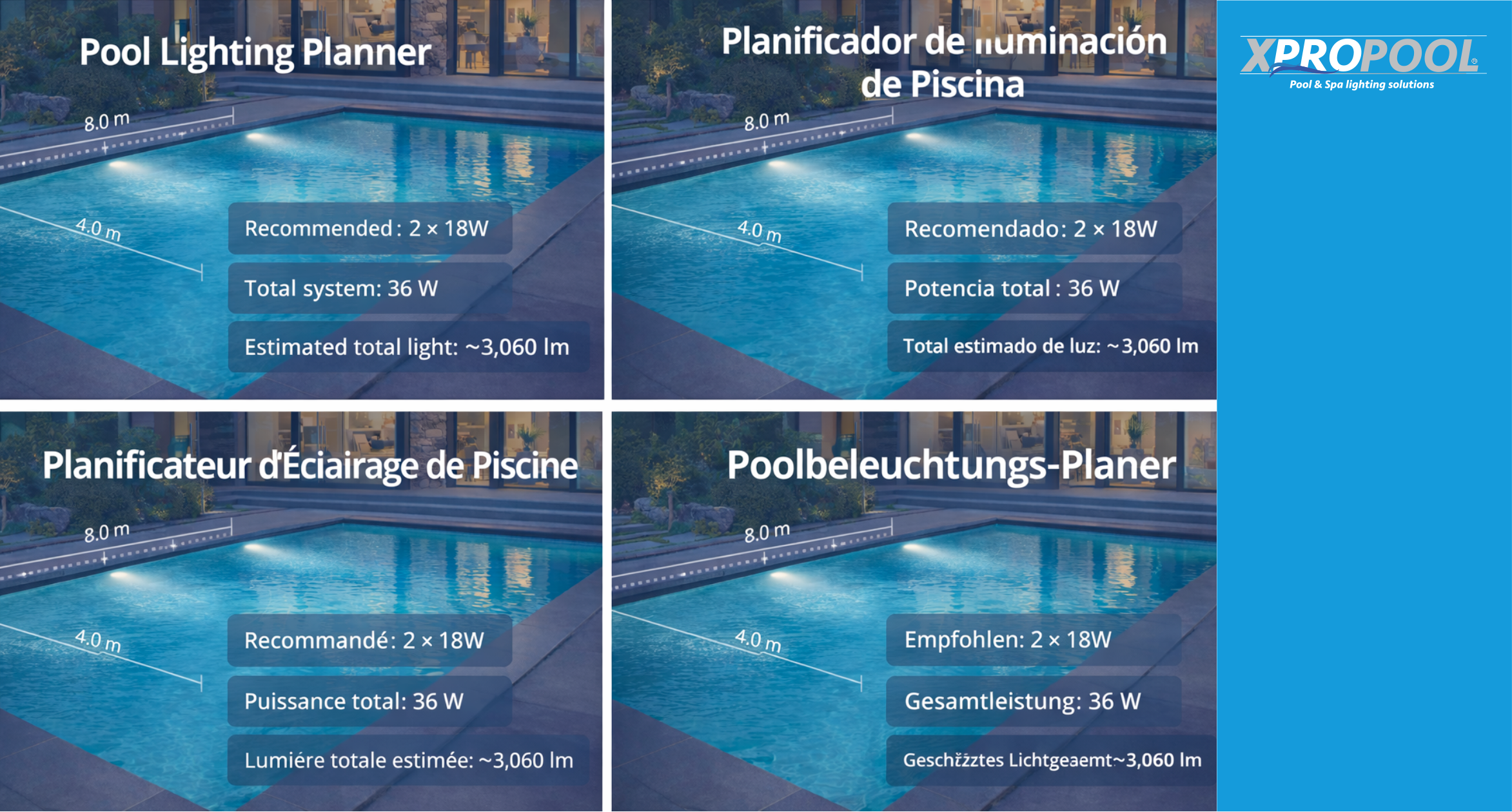 Pool Lighting Calculation – Exact Number of Lights & Power with the XPRO Calculator