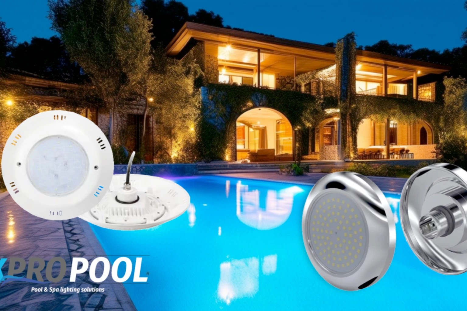 Entdecken Sie die neuen nischenlosen Poolleuchten von XPRO POOL