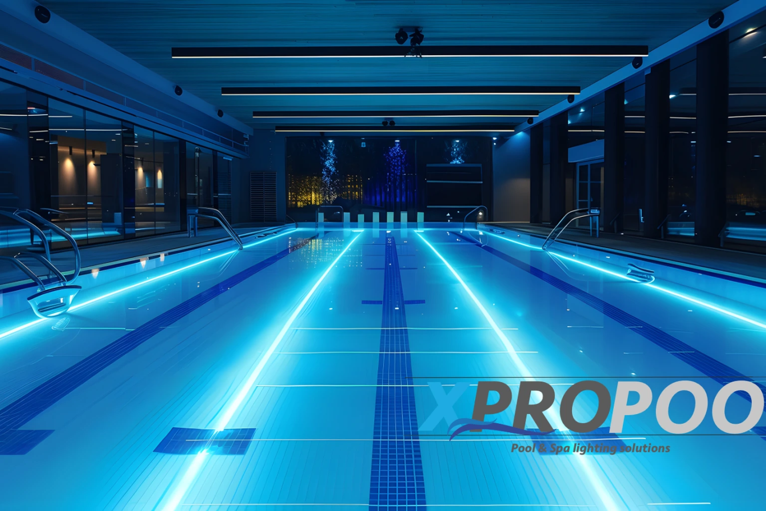Ilumine su piscina con tiras de neón personalizadas